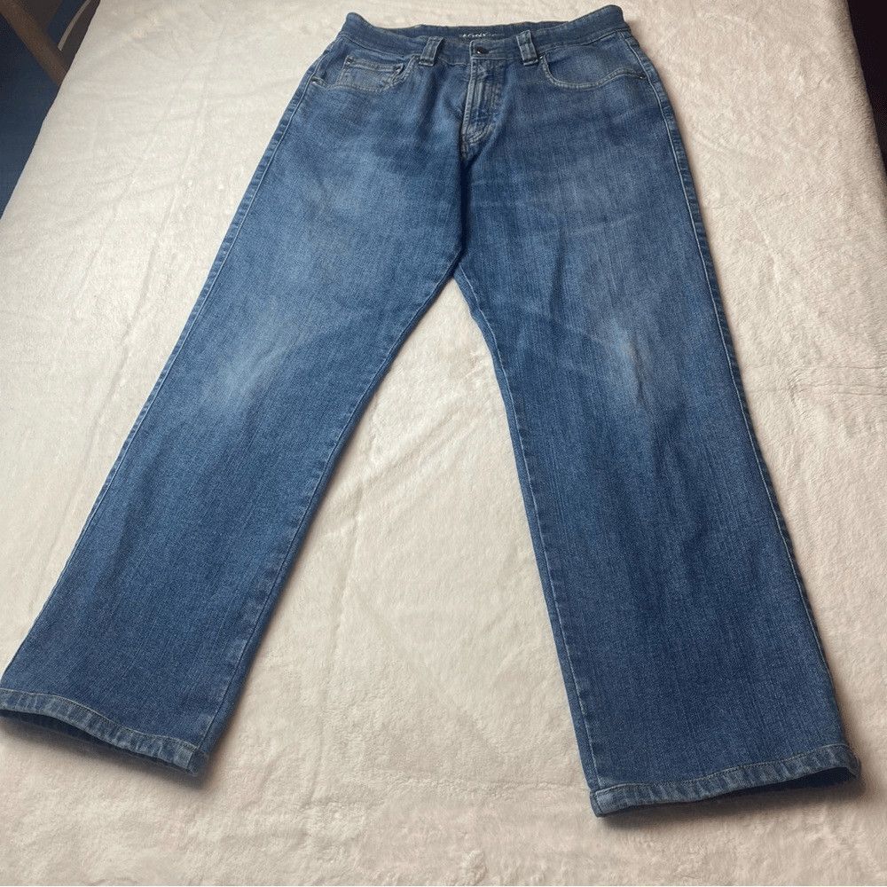 St Croix Men’s Jeans Size 33 Blue Denim Stretch Straight Leg Made Spain